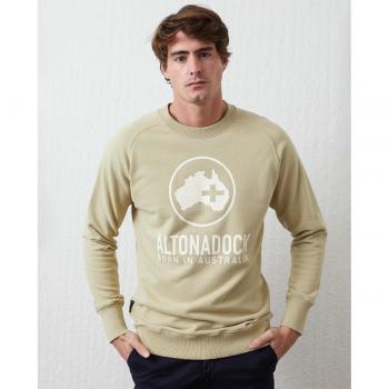 Altonadock - Sudadera de hombre, sin capucha y serigrafía frontal