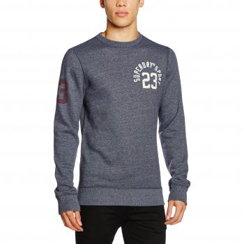 SUPERDRY Core Applique Crew, Ropa Interior de Deporte para Hombre, Azul