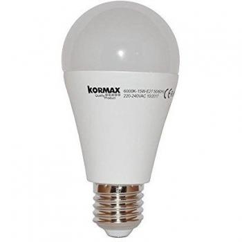 Kormax Bombilla LED Luz Fría E27, 15 W, Blanco
