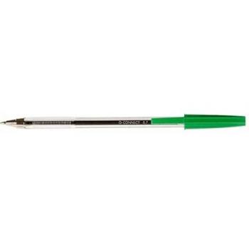 Bolígrafo transparente Q-Connect Verde Medio KF01043