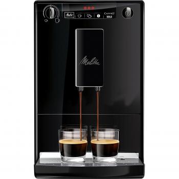 Melitta Caffeo Solo E950-222 Cafetera Superautomática con Molinillo, 15 Bares, Café en Grano para Espresso, Limpieza Automática, Personalizable, Pure Black