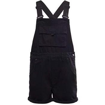 Superdry Mujer Peto Vaquero Boyshorts Negro Lavado 34