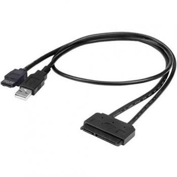 Adaptador AKASA Flexstor eSATA USB para HDD/SSD de 2.5, 40 cm, transferencia nativa eSATA y alimentación por USB