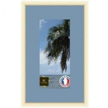 Marco de fotos de pared 30 x 14 x 14 x 30 marco, moderno, 2,3 cm de longitud, de madera, madera, Blanc Cassé-39, Passe-Partout Bleu Clair