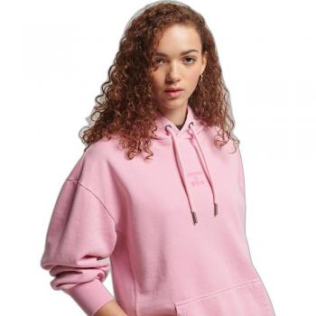Sudadera Oversize con Capucha Superdry Código Logo Tinte Garment Dye Rosa Bloom XS-S