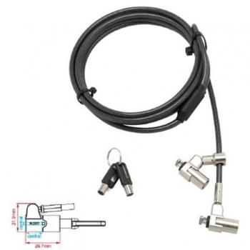 Cable de seguridad con llave y doble cabezal para portátil Urban Factory