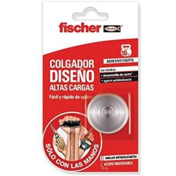 Fischer 548838 - Colgador diseño altas cargas, colgador de pared, de diseño de altas cargas, Gris, Blíster de 1 Ud.