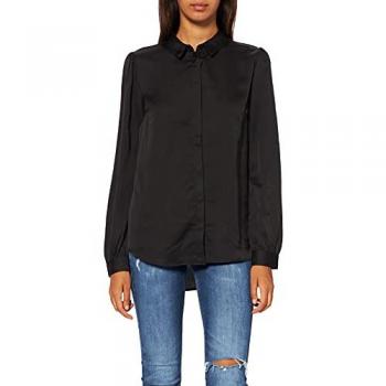 Vila Ellette Black Long Sleeve Button-Front Women's Shirt Size 2XL