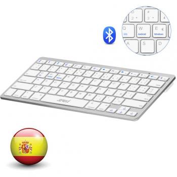 YZPUSI Bluetooth 3.0 Inalámbrico Wireless Teclado, Ultra Slim y Ligero Teclado Compatible with Samsung Tablet, Smartphone, Portable Teclado with Cubierta para, Android and Windows System