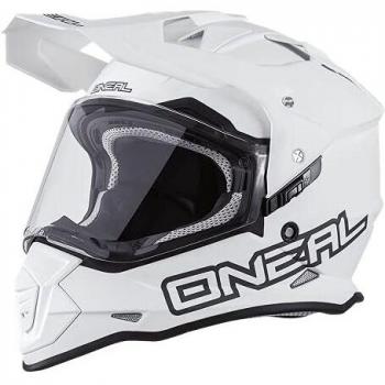 O'NEAL | Casco de moto | Moto Enduro | Aberturas de ventilación para el máximo flujo de aire y refrigeración, carcasa de ABS, visera solar integrada | Casco Sierra Plano | Adultos | Blanco | Talla XXL