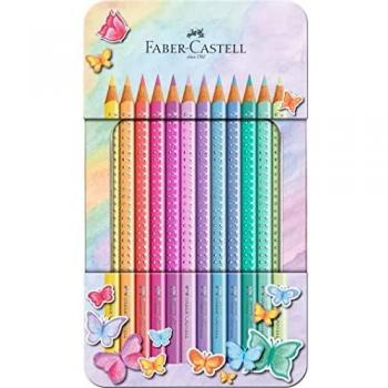 Lápices de Colores Faber-Castell Sparkle Pastel, 12 Colores en Estuche Metálico