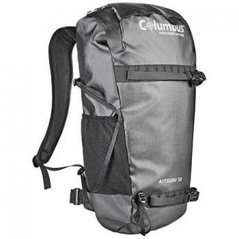 COLUMBUS Mochila Aitxuri 30 Montañismo Invernal Ajustable, con Flujo de Aire en la Espalda y Sistema de Transferencia de Carga. Incluye Funda para la Lluvia. Capacidad 30 L en Color Negro