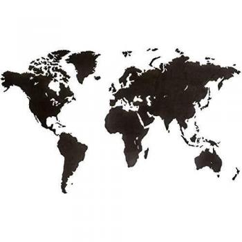 Mapa del Mundo Mural Decorativo 130x80cm Negro