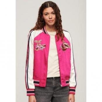 Superdry Women's Embroidered Suikajan Bomber Jacket Bright Pink S