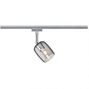 Spot de riel URail Blossom G9, cromo/vidrio ahumado, 10W regulable