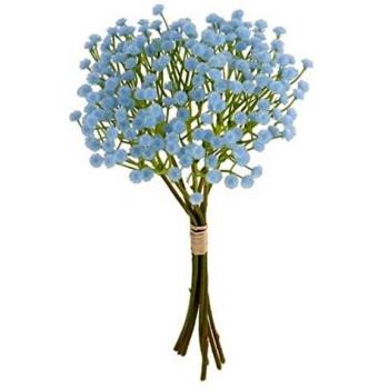 gerimport Planta artificial Gypsophila de 33 cm, color azul claro y verde