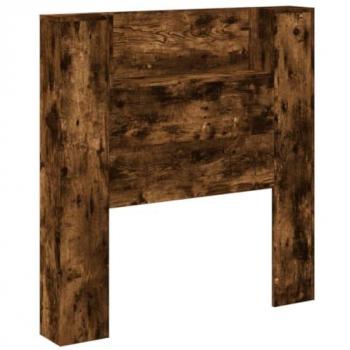 Cabecero de cama con luz LED roble ahumado 100x16,5x103,5 cm