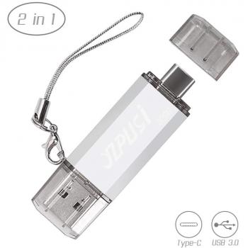 YZPUSI 32 GB Memoria USB, 2 en 1 USB 3.0 Doble Transforma Pendrive para PC y Android con OTG Tipo C, Memoria USB Compatible con Smartphones y Tableta Memory Externa