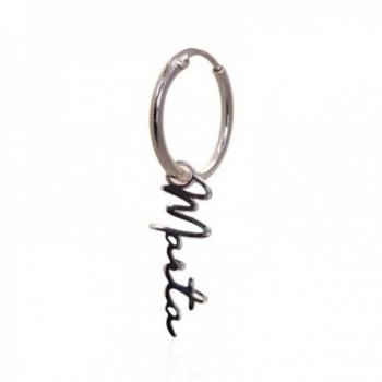 Pendiente Plata Ley 925m Mujer Aro Medio Personalizable