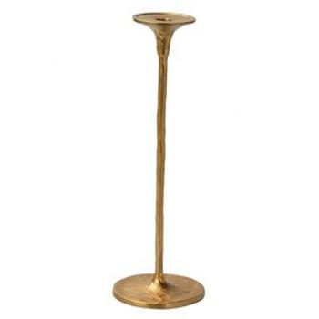 Portavelas de Aluminio Dorado 14x14x41 cm - Ambiente Cálido y Acogedor
