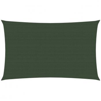 Toldo de vela HDPE verde oscuro 160 g/m² 4x6 m