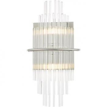 Aplique de diseño Lukas Cromo pulido, cristal 2 bombillas 48cm