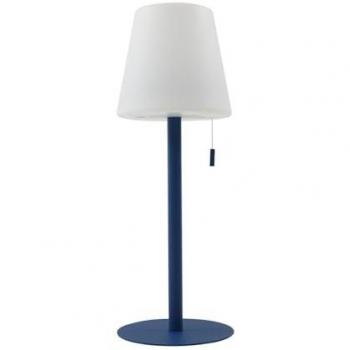 Lámpara LED recargable Azalea azul de aluminio regulable en altura
