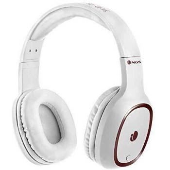 NGS Artica Pride Wireless Bluetooth Headphones with Microphone - White, 7 Hours Battery Life, Adjustable Headband