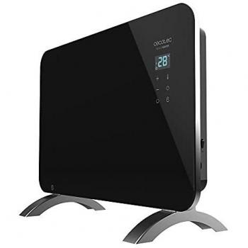 Cecotec Radiador Eléctrico Bajo Consumo Ready Warm 6670 Crystal Connection Con Wifi, 1000 W, Termostato Regulable, Temporizador, Soporte de pie, Protección sobrecalentamiento, Silencioso, Negro