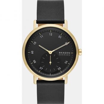 Reloj de Hombre Skagen Kuppel SKW6896, Analógico, Correa de Piel Negra, 44mm