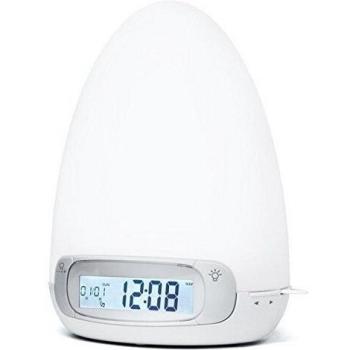 Muse ML-30 CR - Radiodespertador FM/MW con luces multicolor, blanco