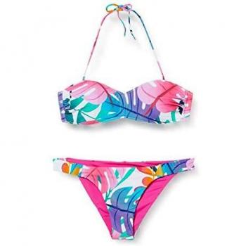 ARENA Bañador 2P Allover Bandeau Two Pieces Bikini, Mujer, Pink flmabé, 38