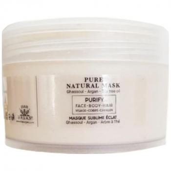 Mascarilla Facial Natural de Aceite de Argán Puro y Ghassoul 200 ml