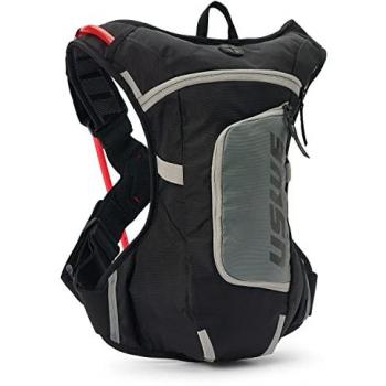 Mochila de Hidratación USWE Moto Hydro 4L Negra-Gris con Bolsa de Agua de 2.0L para Motocicletas Enduro y Todoterreno