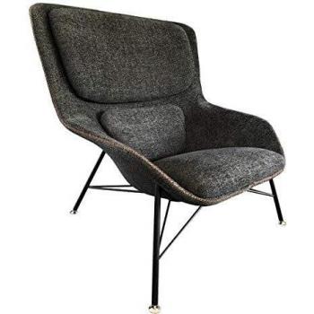 Sillón moderno en tejido gris claro 88x91x84cm