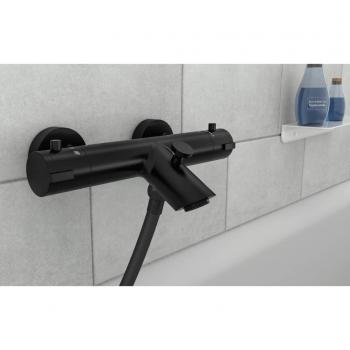 Grifo monomando ducha bañera con termostato LONDON negro mate
