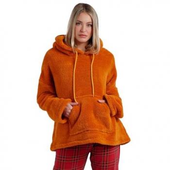 Admas Sudadera de Mujer Calentita de Manga Larga con Capucha Color Naranja