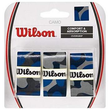 Wilson Juego de sobreempuñaduras Camo, 3 recambios, Diseño de camuflaje, Azul, WRZ470840