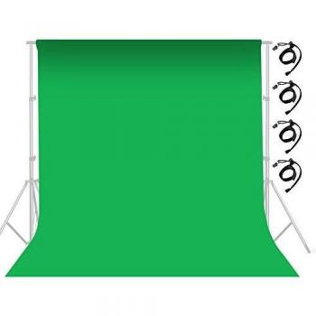 Selens 3x3M Fondo de Pantalla Verde, Fotografía de Muselina 3x3M Tela de Fondo Green Screen Background Cloth con Abrazaderas Clips para Retrato Fotografía Estudio Fotográfico de Vídeo Juego