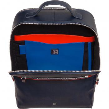Mochila grande de hombre de piel para llevar PC 13' con doble cremallera y soporte antirrobo