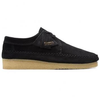 Clarks Men's Black Suede Weaver Sneakers - Size UK 9.5