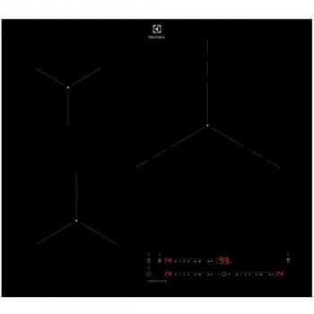 Placa de Inducción Electrolux LIT6340CK, 60cm, 3 Zonas de Cocción, Zona Flexible de 32cm, Color Negro