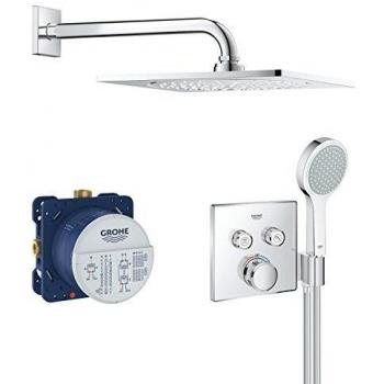 Grohe Grohtherm Smartcontrol - Bundle Smartcontrol - Conjunto termostato, Ducha Mural cuadrada 310 y alcachofa móvil, Color Cromado, Cromo, 2 vías