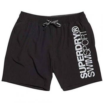 Superdry Sport Volley Swim Short baño, Negro, XL para Hombre