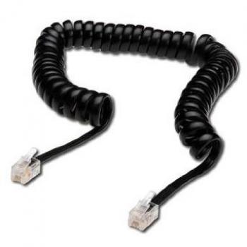 Assmann Digitus AK-460101-020-S Cable telefónico 2 m Negro - Cable para teléfonos fijos