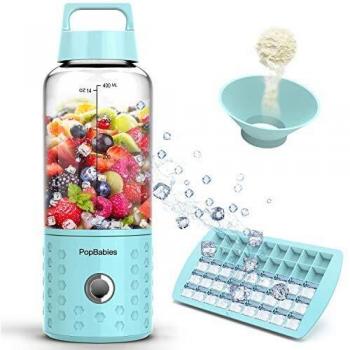 Smoothie Blender, PopBabies Portable Blender for Shakes, Powerful Smoothie Maker with Ice Tray