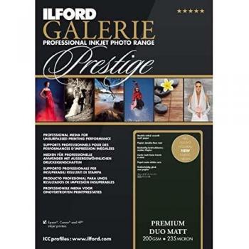 Ilford GALERIE Prestige Premium Matte Duo Inkjet Photo Paper, A3+ Size, 200 gsm, 50 Sheets
