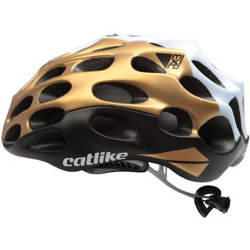 Catlike Mixino Casco de Ciclismo, Unisex Adulto, Negro/Oro/Blanco Mate, LG