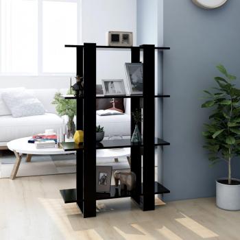 Estantería/divisor de espacios 80x30x123,5 cm en Blanco, Negro y Roble Sonoma - Mueble Almacenaje para Oficina, Estudio, Sala de Estar y Dormitorio - Estantería/Librería