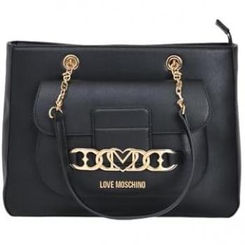 Love Moschino Iconic Black Shoulder Bag with Zip Closure for Women